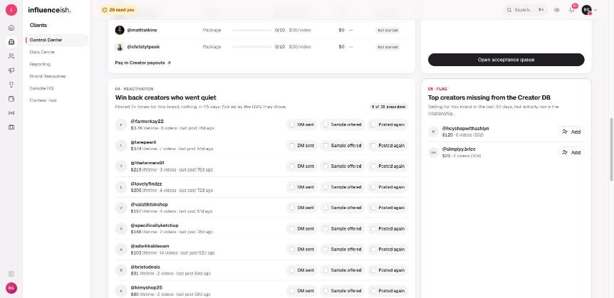 HQ paid deals — what each creator is owed per video, paid from Creator payouts