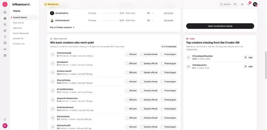 HQ paid deals — what each creator is owed per video
